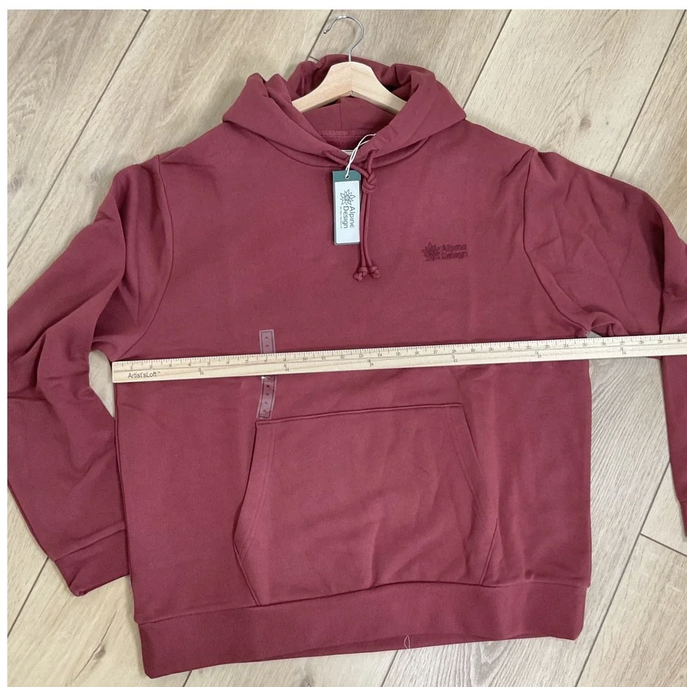 Alpine Design Mens XL Pre-Wash Hike Hoodie Dark Auburn‎ Pullover Sweatshirt NWT